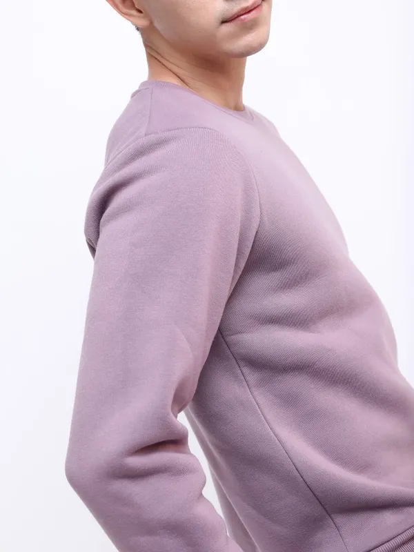  Highlander Men Purple Round Neck Pullover Sweatshirts