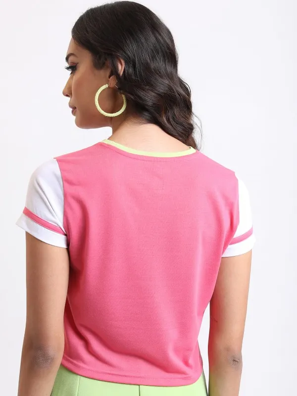  Tokyo Talkies Women Pink Printed Round Neck T-Shirts