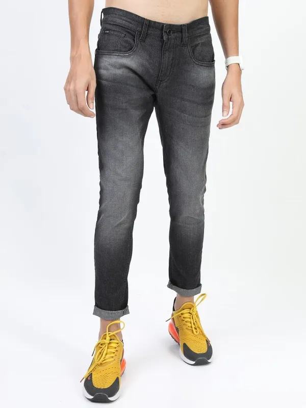  Highlander Men Black Skinny Fit Clean Look Jeans