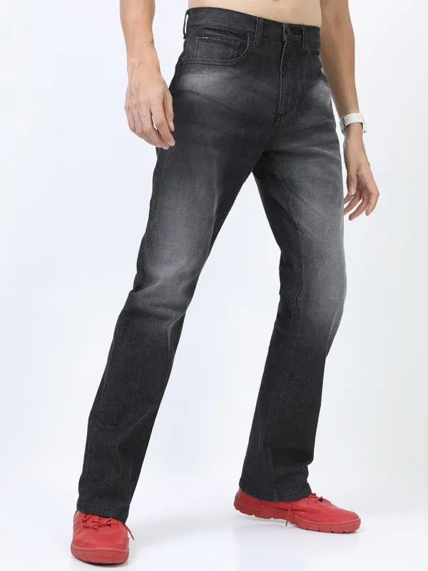  Highlander Men Black Bootcut Clean Look Jeans