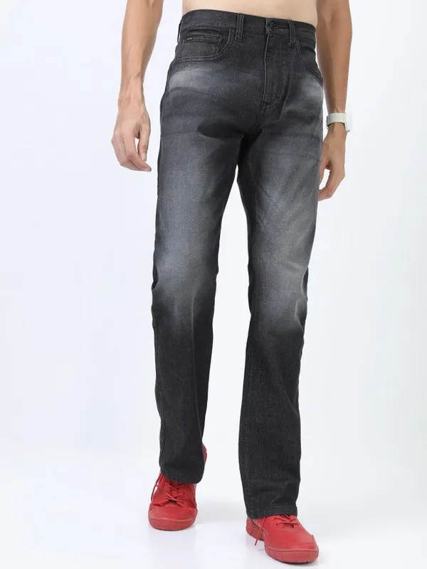  Highlander Men Black Bootcut Clean Look Jeans