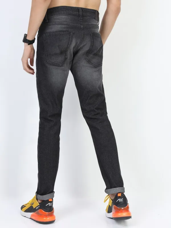  Highlander Men Charcoal Tapered Fit Clean Look Jeans