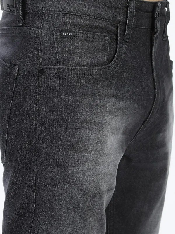  Highlander Men Charcoal Tapered Fit Clean Look Jeans