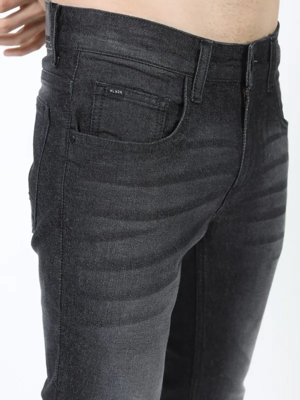  Highlander Men Charcoal Slim Fit Clean Look Jeans