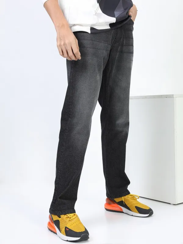  Highlander Men Charcoal Straight Fit Clean Look Jeans