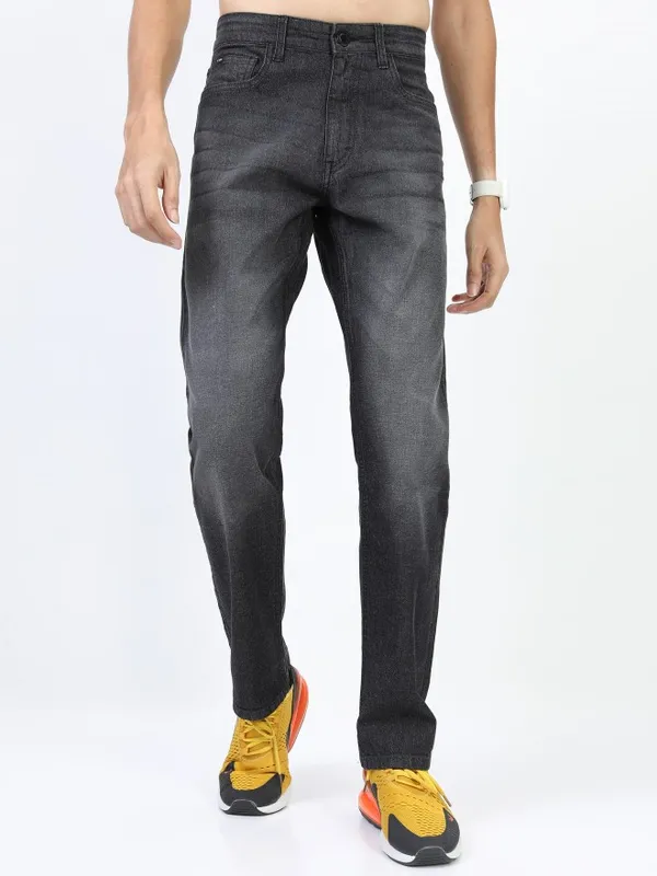  Highlander Men Charcoal Straight Fit Clean Look Jeans