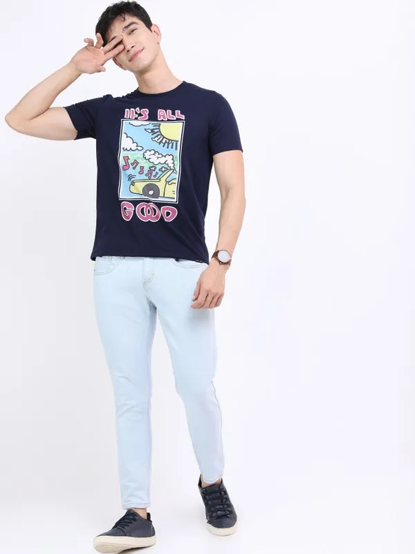 Highlander Men Blue Skinny Fit Clean Look Jeans
