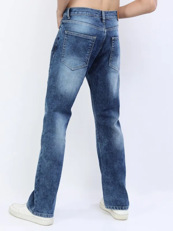  Highlander Men Blue Bootcut Clean Look Jeans