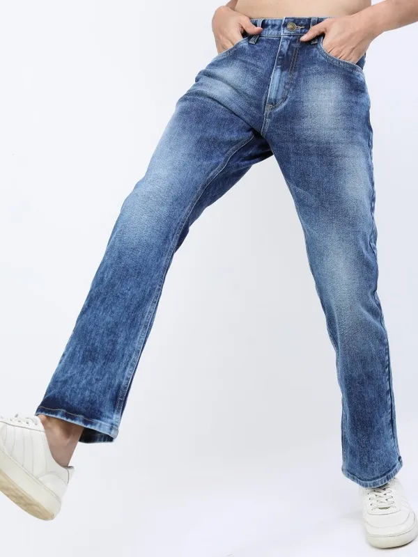  Highlander Men Blue Straight Fit Clean Look Jeans