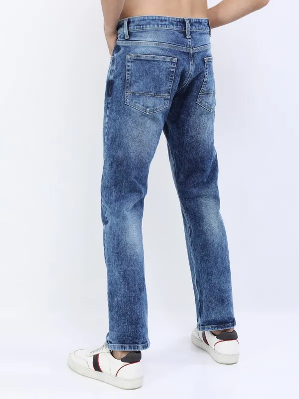  Highlander Men Blue Straight Fit Clean Look Jeans