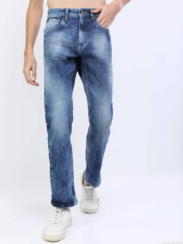  Highlander Men Blue Straight Fit Clean Look Jeans