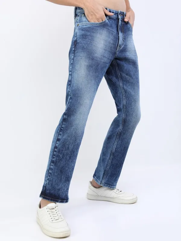  Highlander Men Blue Straight Fit Clean Look Jeans