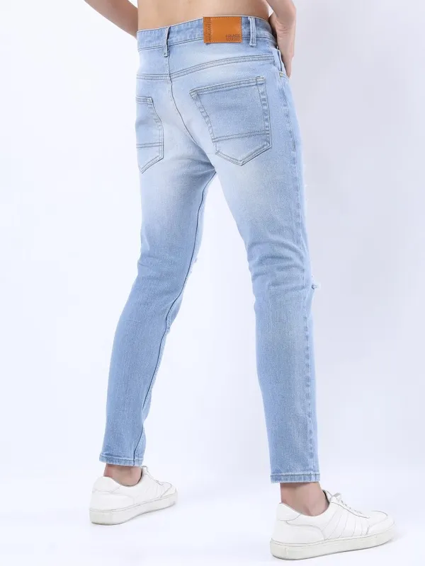  Highlander Men Blue Skinny Fit Highly Distressed Jeans