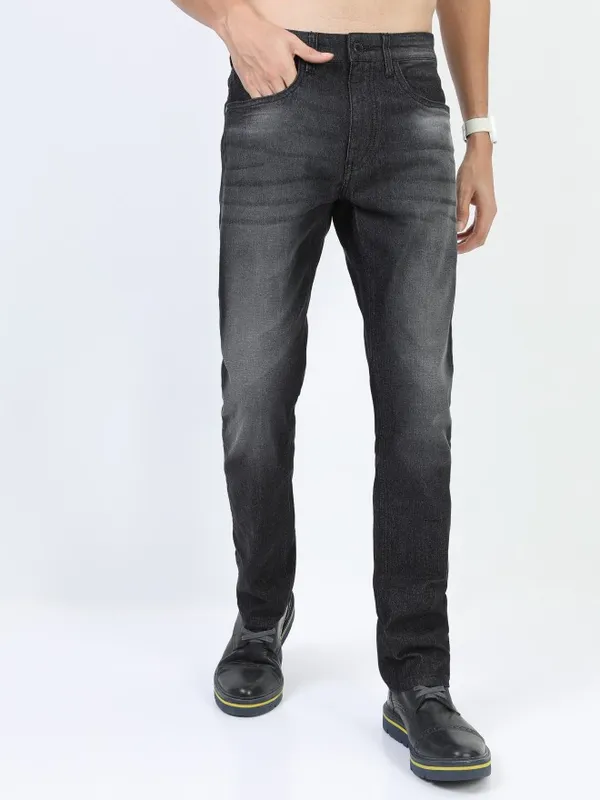 Highlander Grey Straight Fit Stretchable Jeans