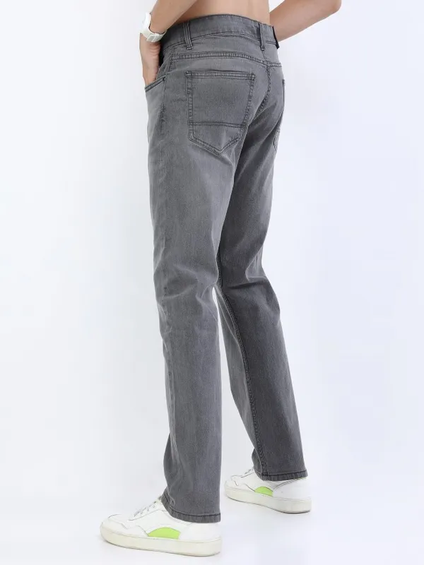  Highlander Men Grey Straight Fit Clean Look Jeans