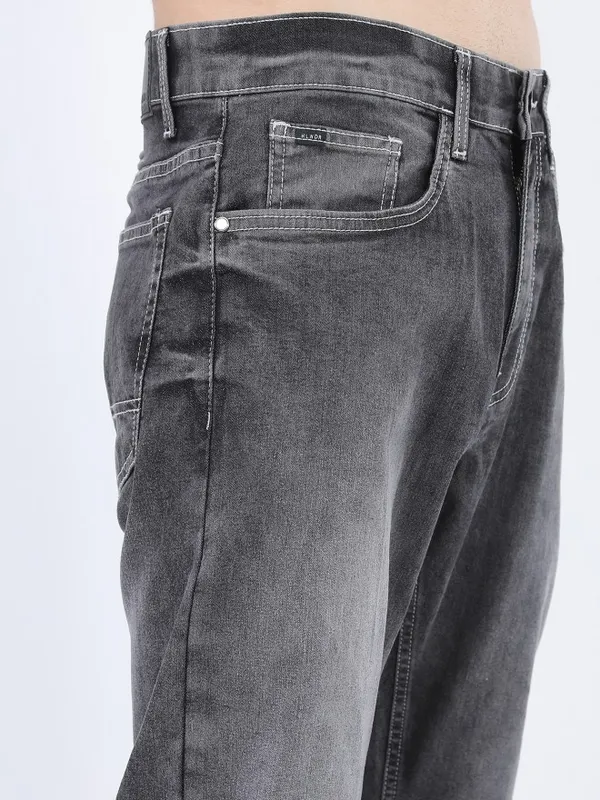  Highlander Men Grey Straight Fit Clean Look Jeans