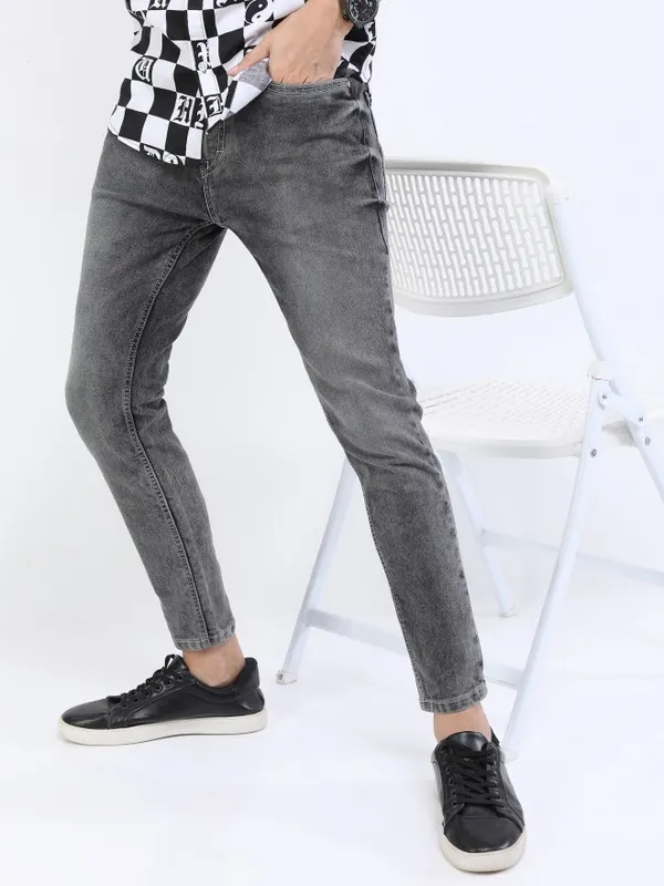  Highlander Men Grey Skinny Fit Clean Look Jeans