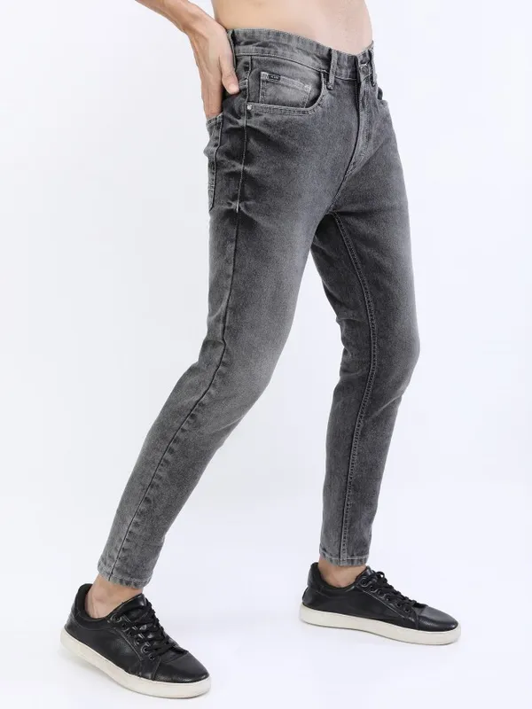  Highlander Men Grey Skinny Fit Clean Look Jeans