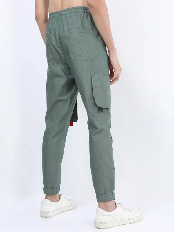  Ketch Men Grey Regular Fit Printed Casual Trousers