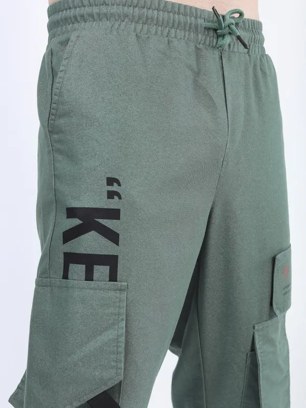  Ketch Men Grey Regular Fit Printed Casual Trousers
