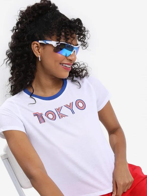  Tokyo Talkies Women White Printed Round Neck T-Shirts