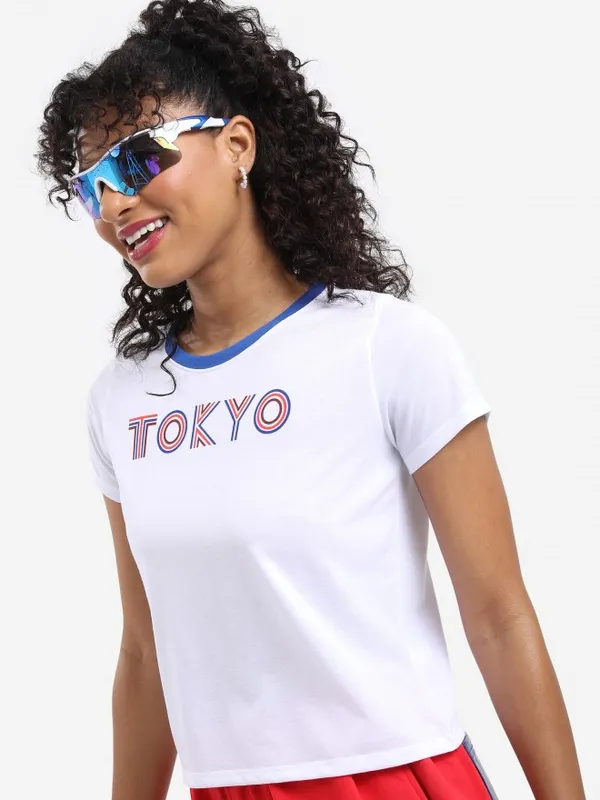  Tokyo Talkies Women White Printed Round Neck T-Shirts