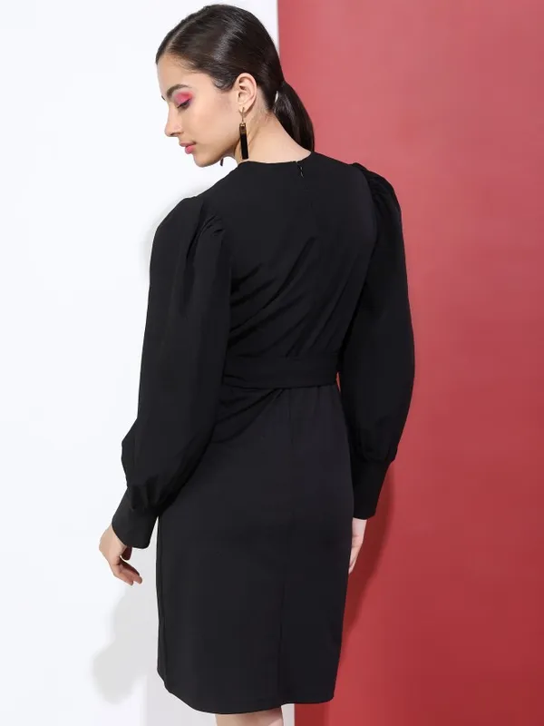 Solid Fit & Flare Dress