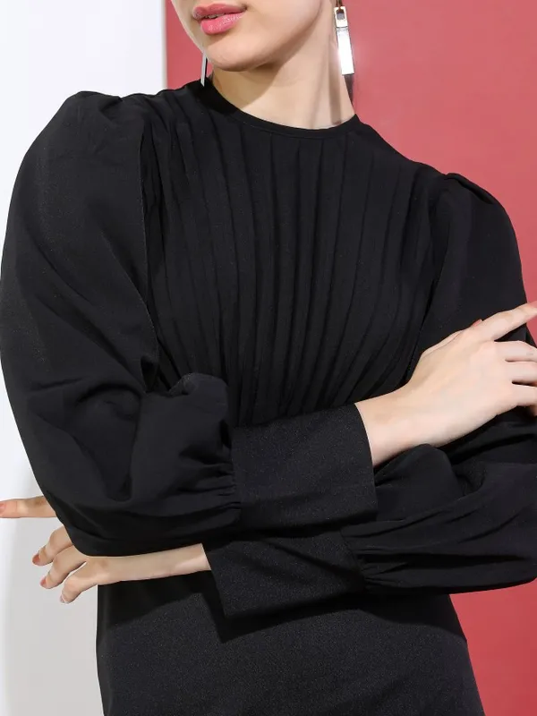 Solid Fit & Flare Dress
