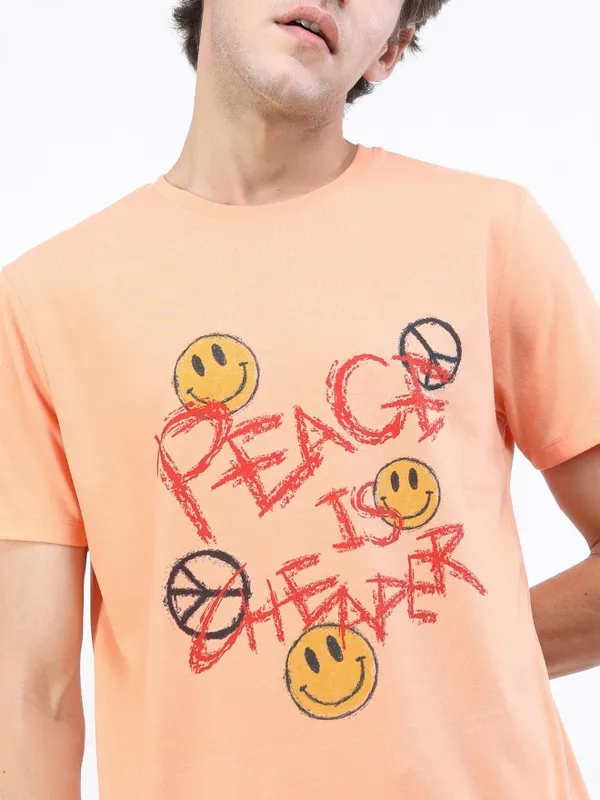 Men Printed Round Neck T-shirt