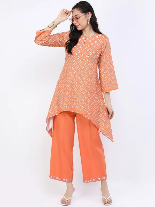  Vishudh Women Terracotta Printed Kurta Sets