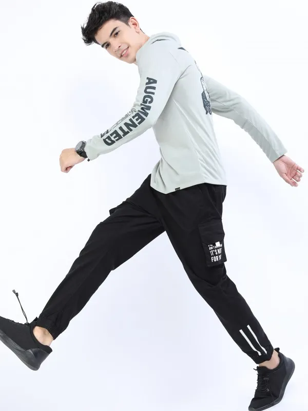  Ketch Men Black Regular Fit Solid Casual Trousers