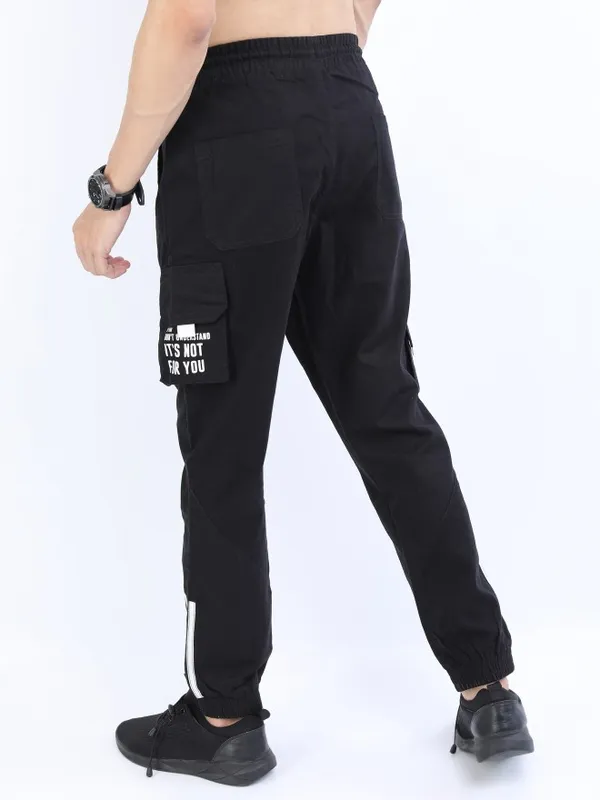  Ketch Men Black Regular Fit Solid Casual Trousers
