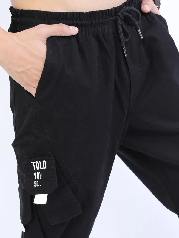  Ketch Men Black Regular Fit Solid Casual Trousers