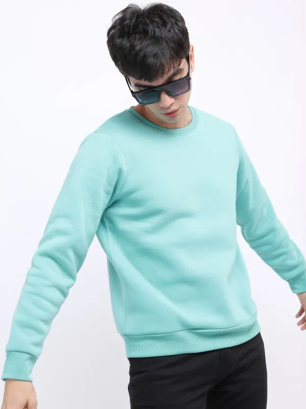  Ketch Men Blue Round Neck Pullover Sweatshirts