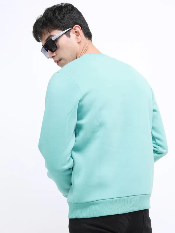  Ketch Men Blue Round Neck Pullover Sweatshirts