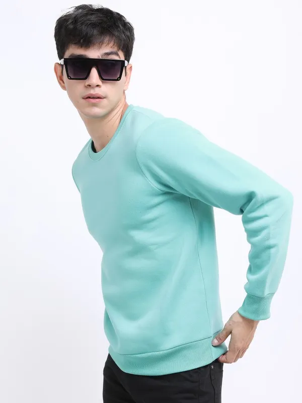  Ketch Men Blue Round Neck Pullover Sweatshirts