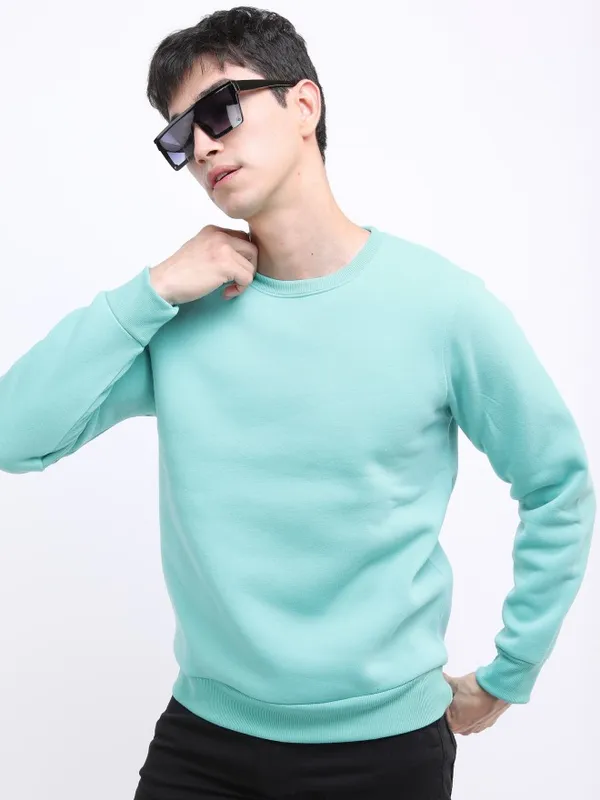  Ketch Men Blue Round Neck Pullover Sweatshirts