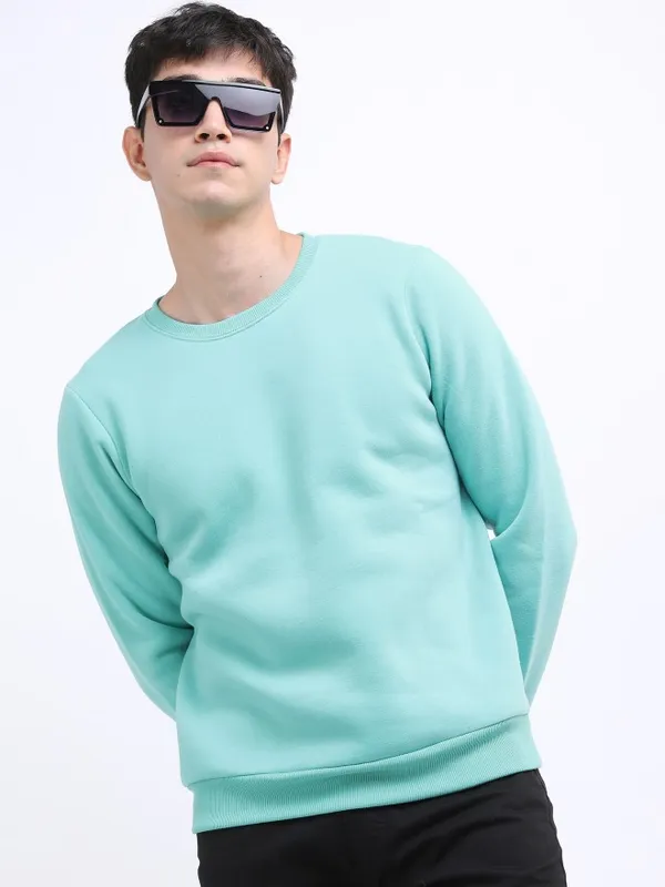  Ketch Men Blue Round Neck Pullover Sweatshirts