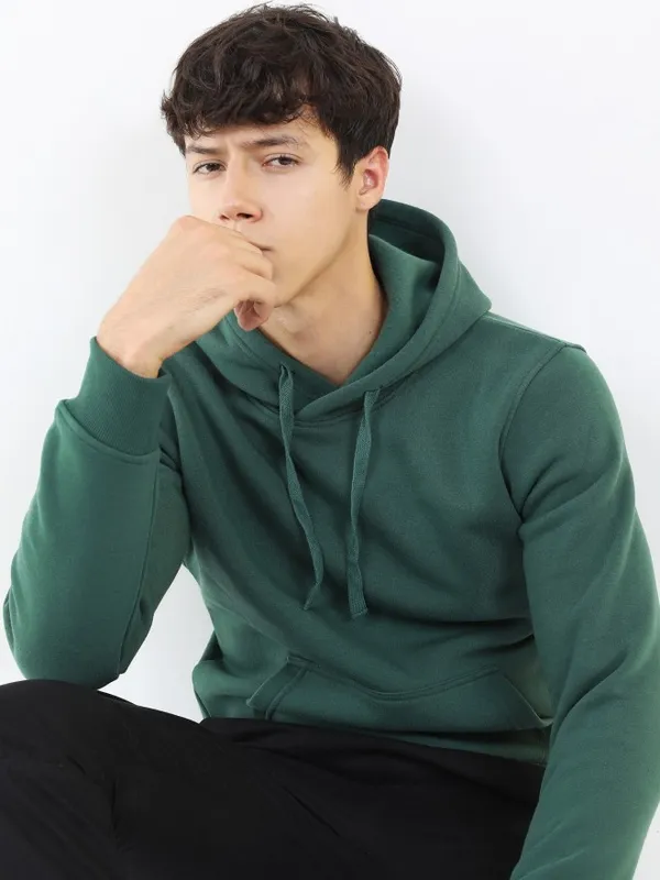  Ketch Men Green Hood Pullover Sweatshirts