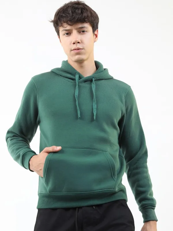  Ketch Men Green Hood Pullover Sweatshirts