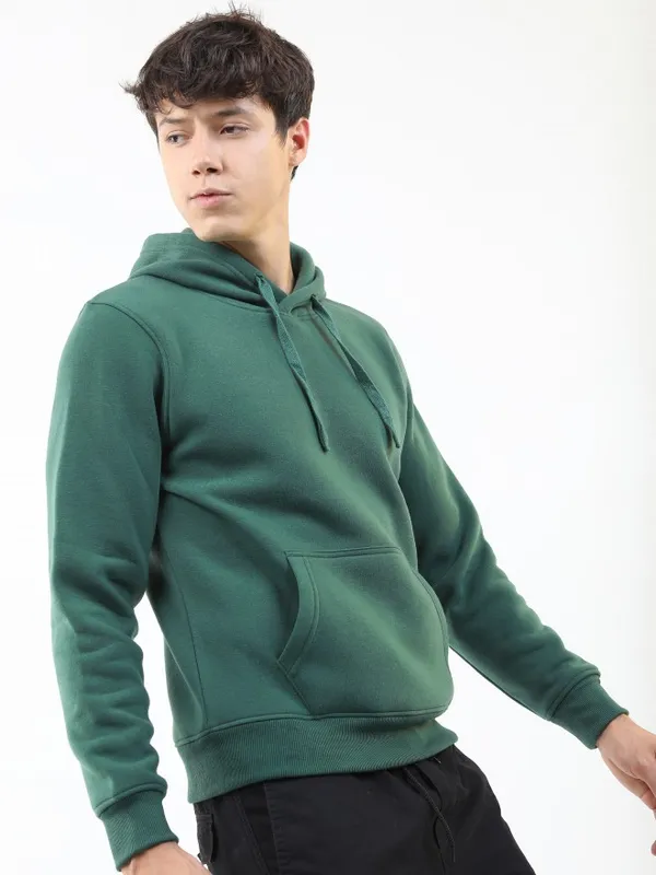  Ketch Men Green Hood Pullover Sweatshirts