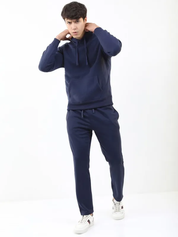  Ketch Men Navy Blue Hood Pullover Sweatshirts