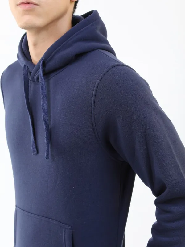  Ketch Men Navy Blue Hood Pullover Sweatshirts