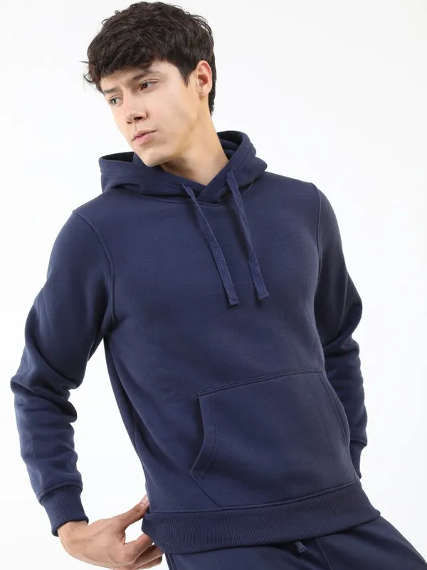  Ketch Men Navy Blue Hood Pullover Sweatshirts