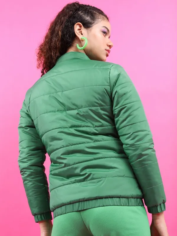  Tokyo Talkies Women Green Puffer Jacket Jackets