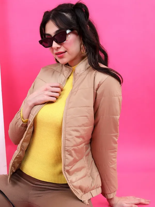  Tokyo Talkies Women Beige Puffer Jacket Jackets