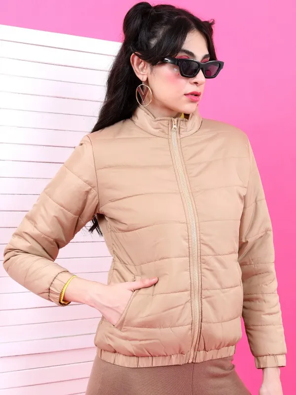  Tokyo Talkies Women Beige Puffer Jacket Jackets