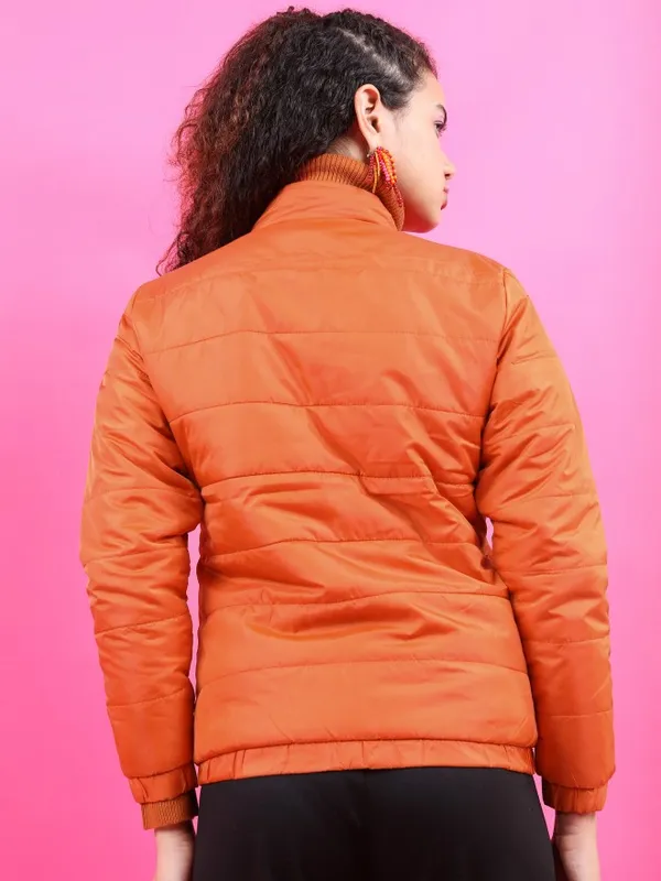  Tokyo Talkies Women Terracotta Puffer Jacket Jackets