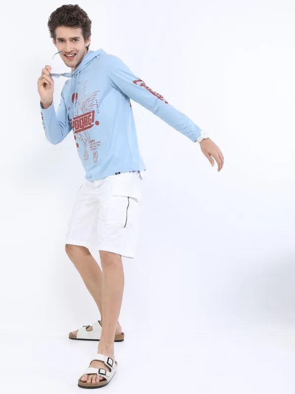 Men Printed Hooded T-Shirt
