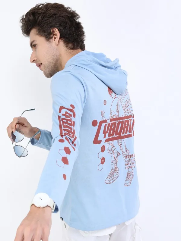 Men Printed Hooded T-Shirt
